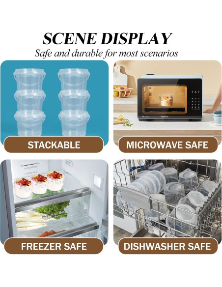 Contenedores de Plástico Herméticos 10 oz UMETASS - 12 Piezas