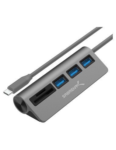 Hub USB-C 3.0 Sabrent 5-en-1 con Lector de Tarjetas SD