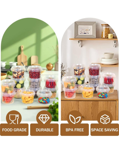 Contenedores de Plástico Herméticos 10 oz UMETASS - 12 Piezas