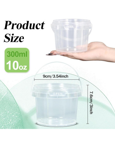 Contenedores de Plástico Herméticos 10 oz UMETASS - 12 Piezas