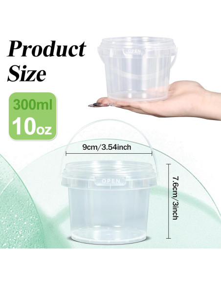 Contenedores de Plástico Herméticos 10 oz UMETASS - 12 Piezas