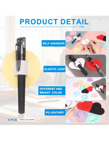 Soporte de Lazo para Bolígrafo uxcell - 4 Piezas Beige