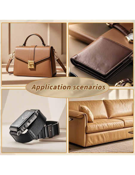 Kit de Agujas de Coser de Cuero ZXIIXZ - 3 Pcs con Mango de Madera