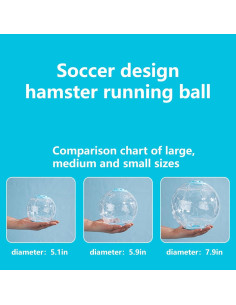 Bola de Hámster Fanlahmtasy 12.95 cm Diseño Fútbol Duradera 2