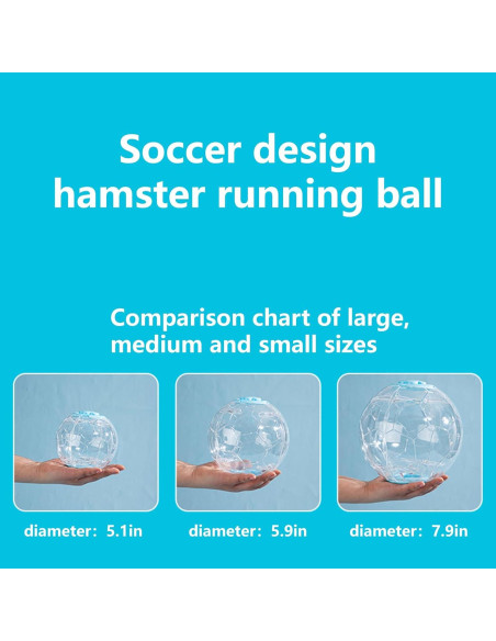 Bola de Hámster Fanlahmtasy 12.95 cm Diseño Fútbol Duradera