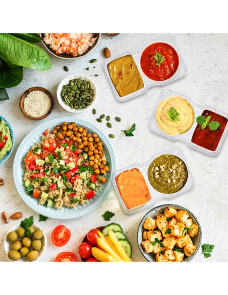 50 Contenedores de Condimentos Doble Compartimento Palksky