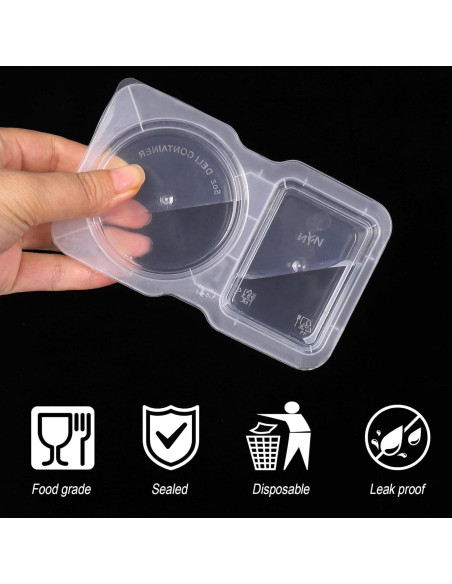 50 Contenedores de Condimentos Doble Compartimento Palksky