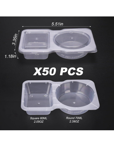 50 Contenedores de Condimentos Doble Compartimento Palksky