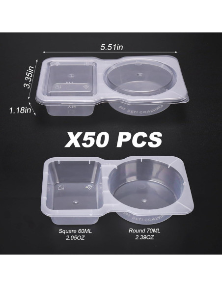 50 Contenedores de Condimentos Doble Compartimento Palksky