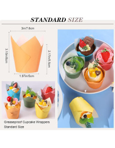 Havawish 500 Forros para Cupcakes Tulipán Coloridos Desechables 2