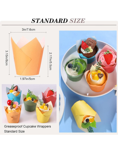 Havawish 500 Forros para Cupcakes Tulipán Coloridos Desechables