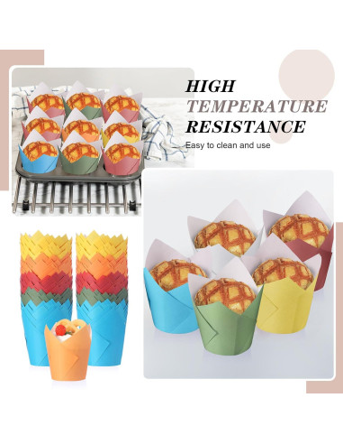 Havawish 500 Forros para Cupcakes Tulipán Coloridos Desechables