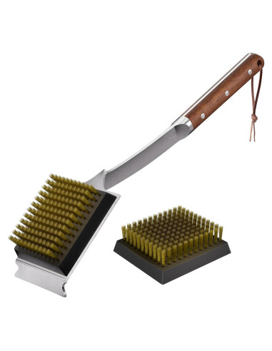 Cepillo y Raspador ENLOY para Parrilla 43 cm Madera Rosa