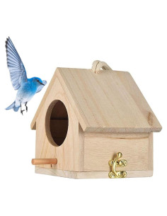 Casa de pájaros de madera Tfwadmx 11.4x11.4x14.2 cm