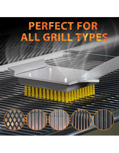 Cepillo y Raspador ENLOY para Parrilla 43 cm Madera Rosa