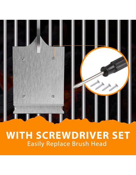 Cepillo y Raspador ENLOY para Parrilla 43 cm Madera Rosa