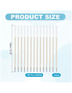 Recargas de Bolígrafos Borrables PATIKIL 100 Pcs 1mm Beige 2