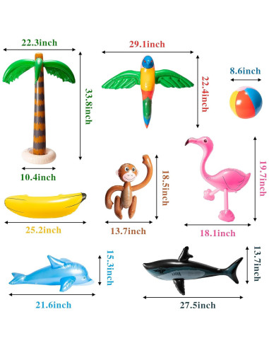 R HORSE Juguetes Inflables Fiesta Tropical 9 Piezas