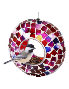 Alimentador de Pájaros Colgante Sunnydaze Mosaico 16.5 cm