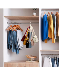 Colgador de Bolsos DAIIMOON, 2 Piezas, Ahorra Espacio, Blanco 2