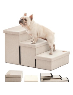 Escalera Plegable para Perros Love's Cabin 3 Escalones Beige