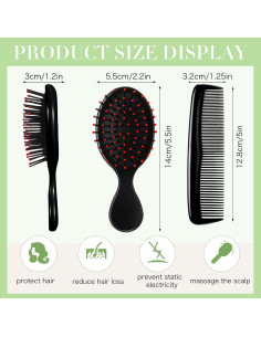 Set de 24 Mini Cepillos y Peines Nuogo para Niños Negro 2