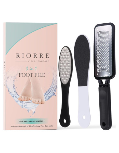 Exfoliador Profesional para Pies Riorre - Paquete de 3 Unidades