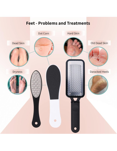 Exfoliador Profesional para Pies Riorre - Paquete de 3 Unidades