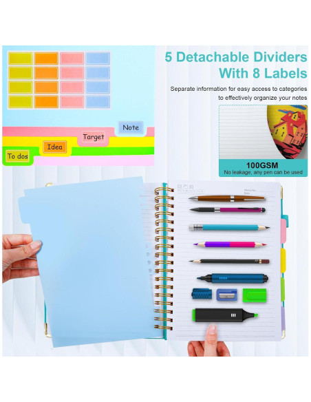 Cuaderno de Espiral Tapa Dura GDGDSY B5 300 Páginas Azul