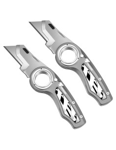 Cuchillo Utilitario Plegable Tondiamo 2 Pcs Aluminio Gris