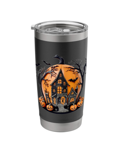 Vaso aislado de acero inoxidable Halloween 20 oz negro