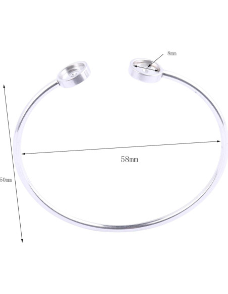 5 Bandejas de Bezel para Pulsera Reidgaller 8mm Acero Inoxidable