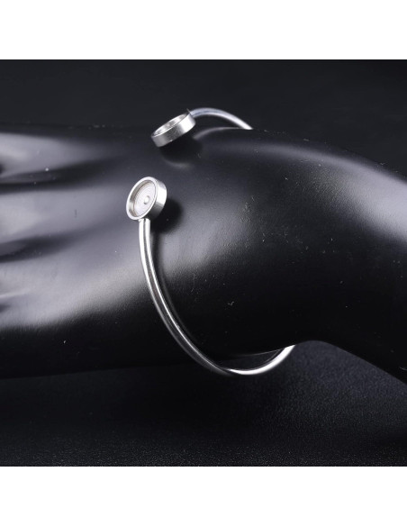 5 Bandejas de Bezel para Pulsera Reidgaller 8mm Acero Inoxidable