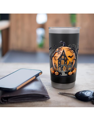 Vaso aislado de acero inoxidable Halloween 20 oz negro