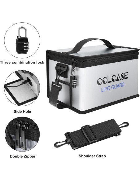 Bolsa Lipo Segura Colcase 28x20.3x16.5 cm A Prueba de Fuego