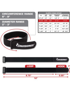 Correas de Cincha Elásticas Envisioned 2.54cm x 30.48cm - Paquete de 10 2