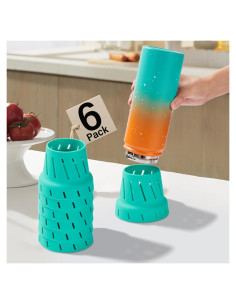 Soporte Secado Botellas CDYJLDY Verde 6 Paquete Silicona