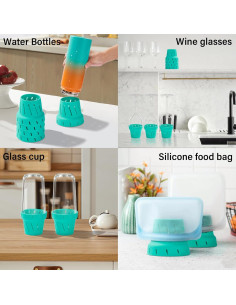 Soporte Secado Botellas CDYJLDY Verde 6 Paquete Silicona 2