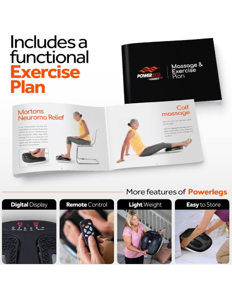 Masajeador de Pies Eléctrico Powerfit ETF002M-B con Control Remoto
