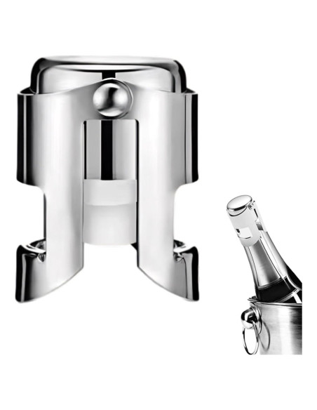 Tapones para Champagne BovcTrraann de Acero Inoxidable - 1 Paquete