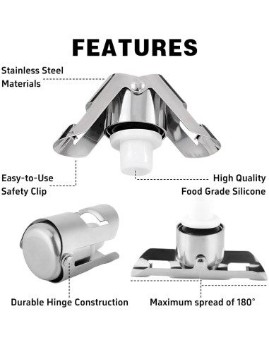 Tapones para Champagne BovcTrraann de Acero Inoxidable - 1 Paquete