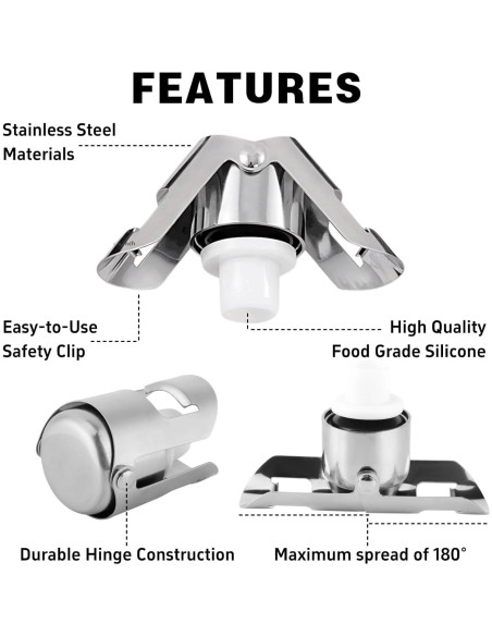 Tapones para Champagne BovcTrraann de Acero Inoxidable - 1 Paquete