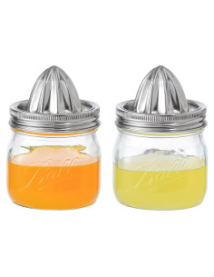 Exprimidor Manual de Limón Acero Inoxidable + Tarros Cristal 473ml