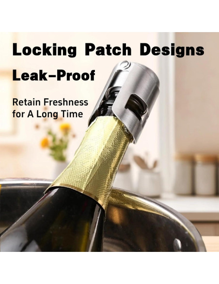 Tapones para Champagne BovcTrraann de Acero Inoxidable - 1 Paquete