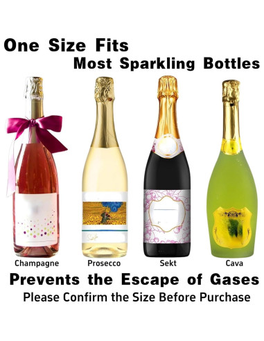 Tapones para Champagne BovcTrraann de Acero Inoxidable - 1 Paquete