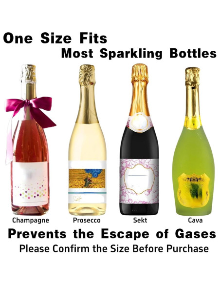 Tapones para Champagne BovcTrraann de Acero Inoxidable - 1 Paquete