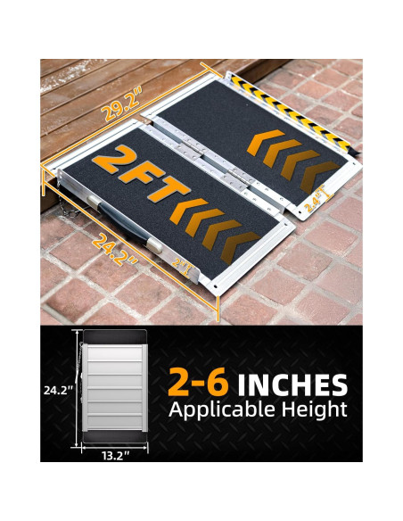 Rampa de Silla de Ruedas Plegable VNN 60.96 cm Antideslizante