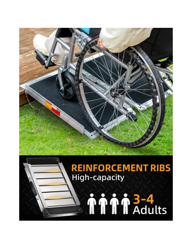 Rampa de Silla de Ruedas Plegable VNN 60.96 cm Antideslizante