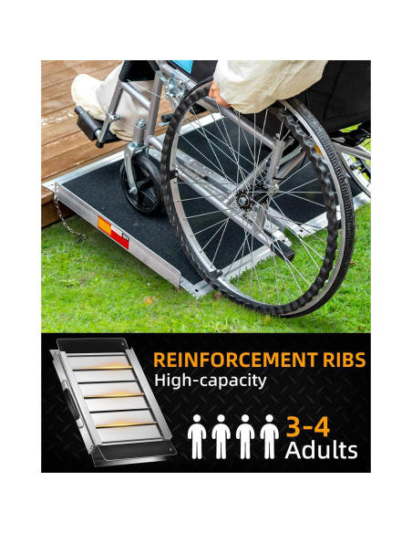 Rampa de Silla de Ruedas Plegable VNN 60.96 cm Antideslizante
