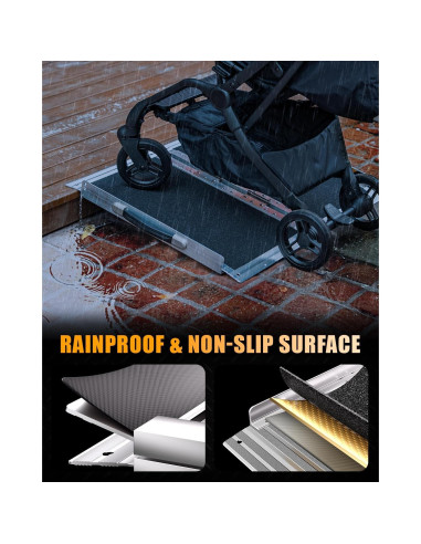 Rampa de Silla de Ruedas Plegable VNN 60.96 cm Antideslizante